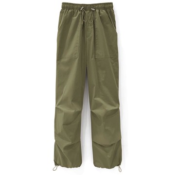 日本 GRL - 帥氣抽繩美式工裝褲-軍綠 (F)