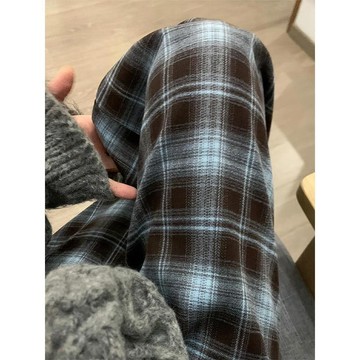 已售9642件💖REOY 高腰休閒褲 運動褲 秋季 格子褲 直筒褲 闊腿褲 女生褲子 休閒 百搭 寬鬆 長褲子 居家褲