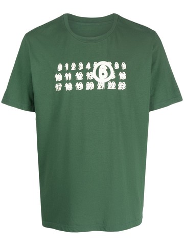 MM6 Maison Margiela - logo-print cotton T-shirt - unisex - Cotton - M - Green