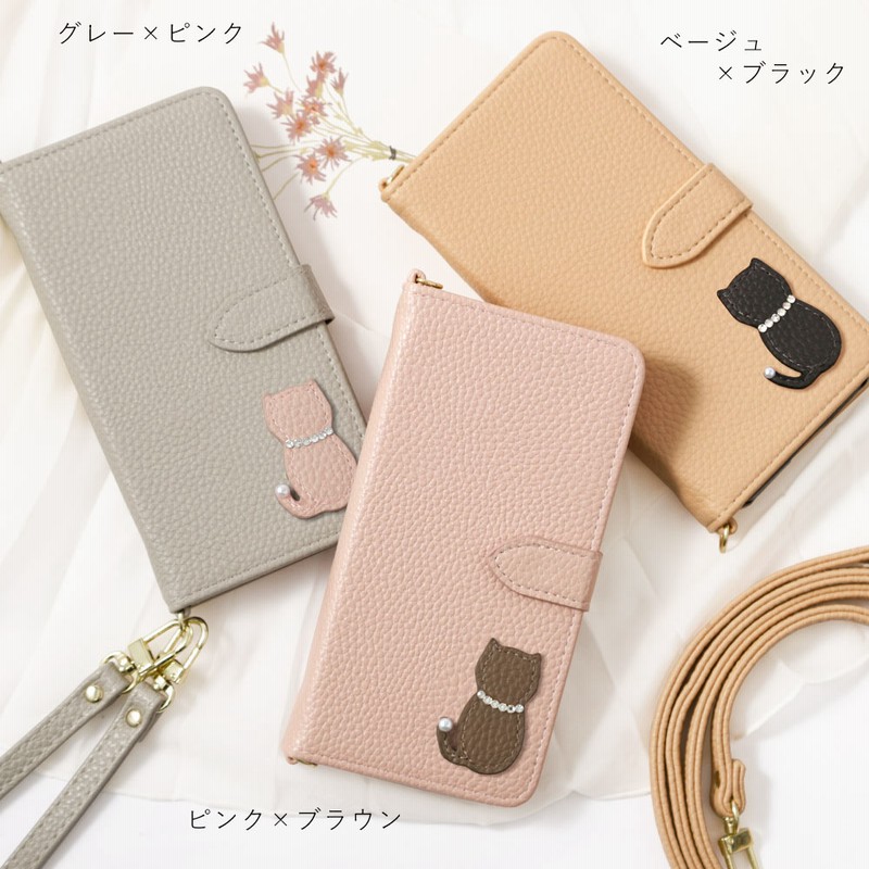 AQUOS sense6 SH-54B ケース 手帳型 ショルダー おしゃれ ミラー