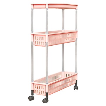 dayneeds 日需百備 巧收納隙縫收納架 滑輪推車收納架置物架 三層  粉紅色