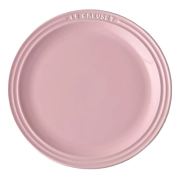 LE CREUSET 瓷器圓盤  雪紡粉  1個  23.3cm