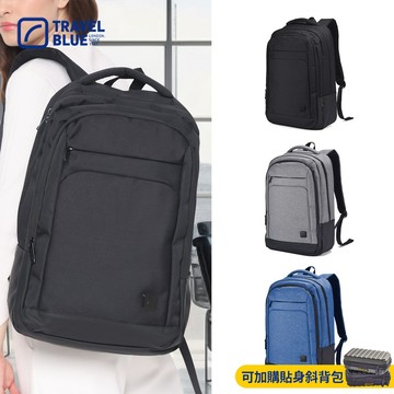 【Travel Blue 藍旅】METRO-PRO 都會專業款背包-黑/灰 (防潑水筆電包/商務後背包)TB3070