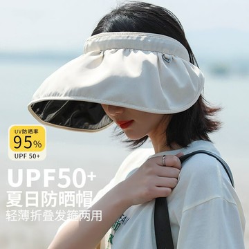 【台灣現貨】超大帽簷遮陽帽 漁夫帽 可當髮箍防曬帽 貝殼防曬帽 全臉防曬 黑膠防曬帽 空頂帽 戶外騎行 海邊旅遊遮陽帽