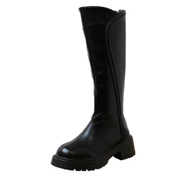 流線弧度側V長筒跟靴(黑) ＊anan【18-H8215bk】【現貨】