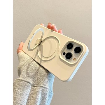 卡巴頓 磁吸情侶純色適用蘋果16手機殼新款iphone17promax男女14pro帶支架13小眾高級感15pro液態硅膠超好看