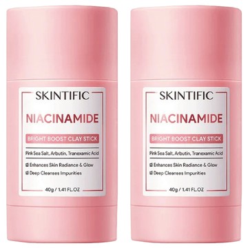 SKINTIFIC 菸鹼醯胺亮白泥膜棒 40g  1個  2罐