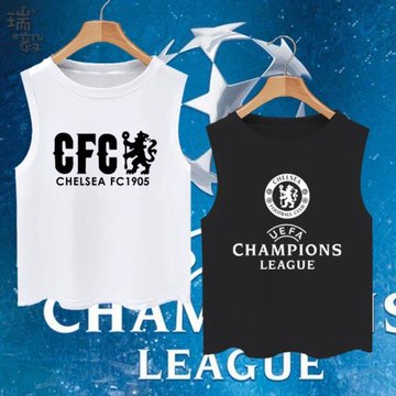 切爾西隊服哈弗茨足球迷純棉背心男女學生兒童無袖T恤球衣服