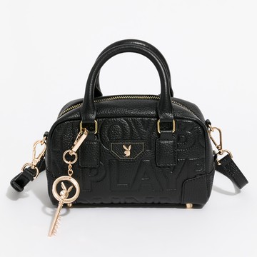 PLAYBOY - 拉鍊手提包附長背帶 Superb 系列-黑色(542-5506-09-6)