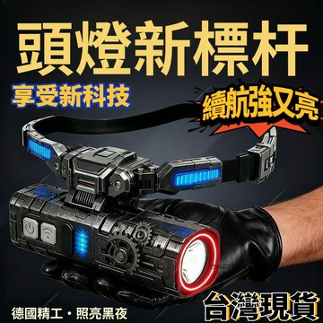 隔日到貨 現貨🚀99免運🚀2025新款德國進口頭燈強光超亮充電戶外登山夜釣魚專用超長續航感應耳掛式