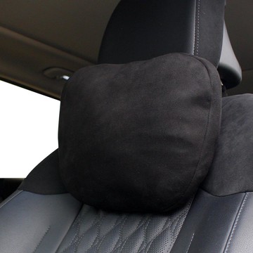 Woogeon 汽車用麂皮絨頸枕  黑色  2個