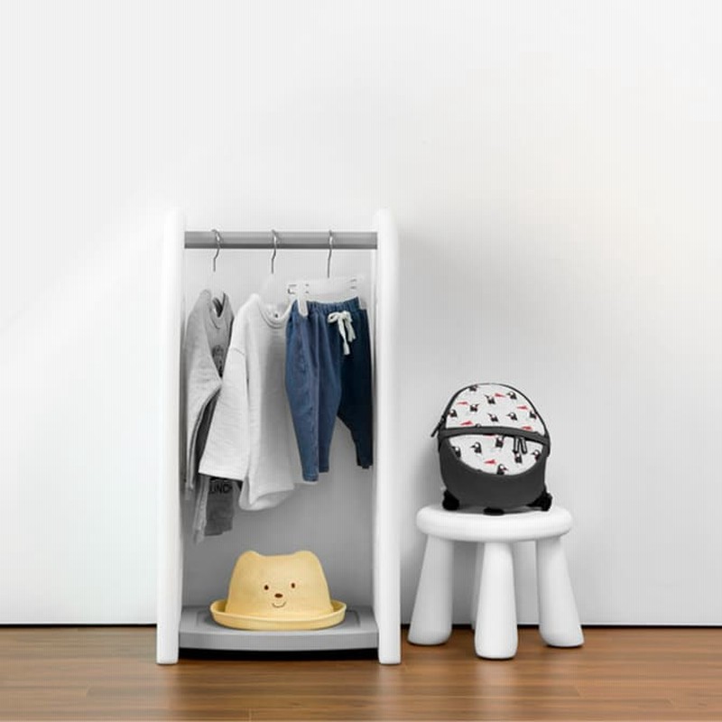 Easy Doing キッズハンガーラック ホワイト 収納 子供服収納 シェルフ ハンガー 整理棚 キッズクローゼット お片づけ おもちゃ収納ラック 収納ボックス おもちゃ箱 子供部屋 Ifam If86 グレー 通販 Lineポイント最大5 0 Get Lineショッピング