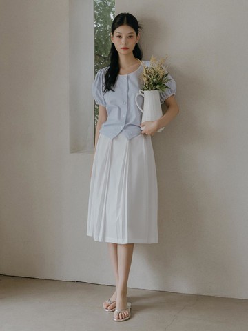 Darlin Triple Wrinkle Skirt [White]