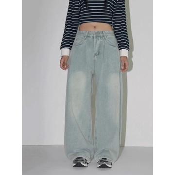 Codibook｜韓國 wonderwonder 高腰寬版捲邊丹寧長褲［預購］長褲 女裝