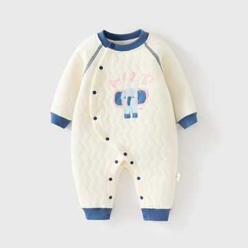 嬰兒連體衣春秋冬款夾棉寶寶外出衣服新生兒冬裝保暖哈衣爬服睡衣鑫弘-萌寶童裝可開發票