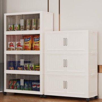 跨境免安裝折疊收納柜多層塑料箱多功能家用臥室客廳雜物儲物柜可