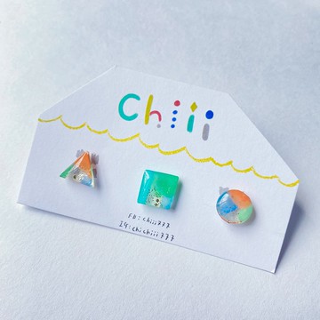 河濱公園-小石子針式耳環