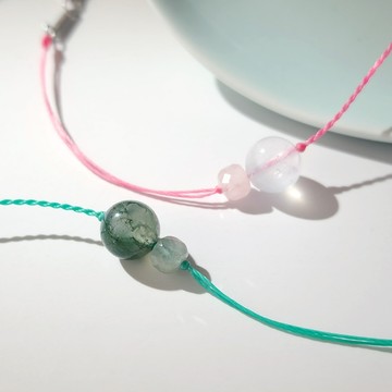 AchiCat．蠟繩手鍊．月光石．海藍寶．水草瑪瑙｜靈石之光．客製刻字．HS24039