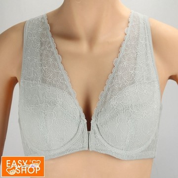 EASY SHOP-舒適前扣軟鋼圈內衣-優雅灰