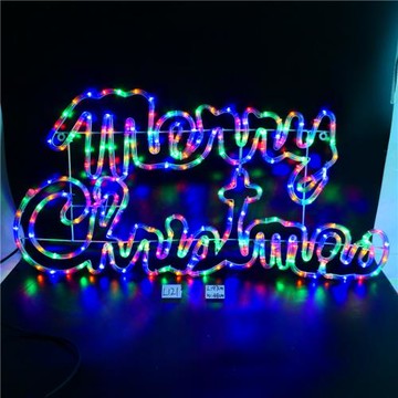 圣誕節燈飾酒店商場舞會櫥窗布置發光水管燈老人雪人字母和拐杖燈