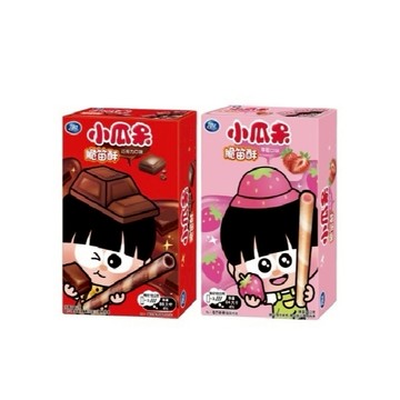 ～省錢一哥～億滋 可口 小瓜呆 脆笛酥 捲心餅 巧克力口味 草莓口味 盒裝 54g  小朋友最愛吃 餅乾 威化捲