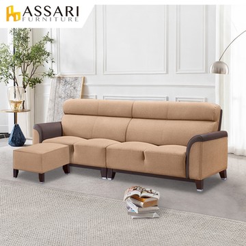 ASSARI-善太郎L型耐磨貓抓皮沙發