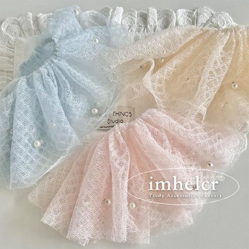 🔥2件9折🍊臺北出貨🍊可開發票高顏值蕾絲溫柔髮圈~超仙珍珠網紗韓版百搭經典純色發繩新品頭飾