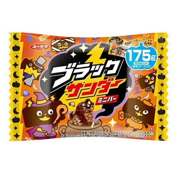 【江戶物語】有樂製菓 HW 萬聖節限定 迷你雷神可可風味餅乾 175g 黑雷神巧克力 可可餅乾 派對零食 日本原裝進口