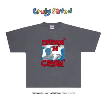 Drivin n cryin歐美潮牌復古oldschool美式嘻哈高街短袖T恤高級感