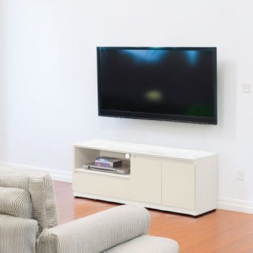 文創集 美亞4.1尺岩板皮革紋單抽電視櫃-122x40x48cm免組