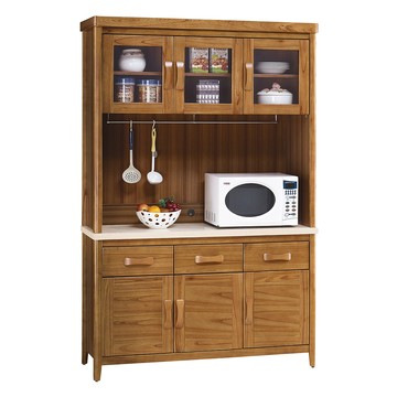 【Hampton 漢汀堡】列蒂西雅柚木4.2尺碗盤櫃組