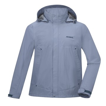 ATUNAS 男款綠森林防水透氣外套A1GACC01M岩灰藍/輕量機能外套登山/大尺碼