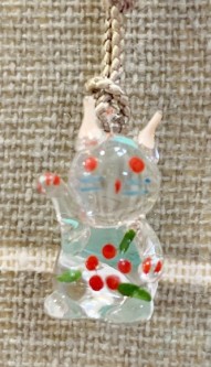 【震撼精品百貨】招財貓_招き猫~日本招財貓吊飾/鑰匙圈-透明#01281