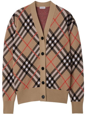 Cardigan con check-S