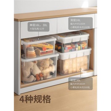 懶角落兒童玩具收納箱塑料積木收納盒小顆粒分格家用大容量儲物箱