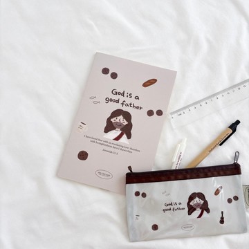 JIN CHA GOD-筆記本+耶穌手繪書籤 耶穌手繪款筆記本+超可愛書籤