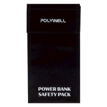 POLYWELL 寶利威爾 行動電源安全收納包 PW15-T65-1257 20 x 10 x 3cm  1個  黑色