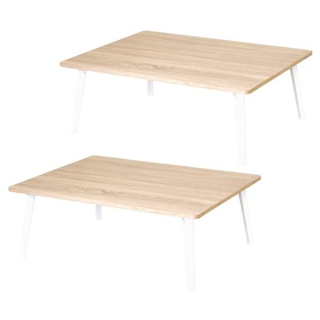 《HOPMA》典藏和室桌(2入) 台灣製造 懶人茶几桌 摺疊收納桌 野餐露營桌 床上筆電桌-淺橡(漂流)木