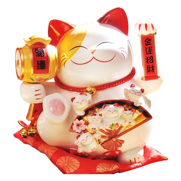 金石工坊 開運福扇招手貓 大 招財擺飾 居家裝飾  開運福扇