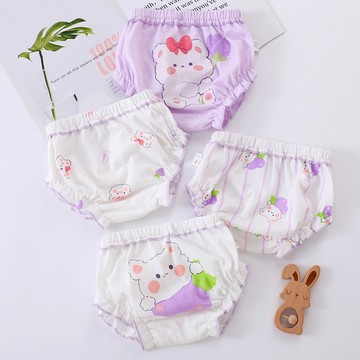 【Adabaobao® ᵗʷ 】嬰兒兒童女孩內衣內褲內褲 Budak Perempuan 內褲 100% 棉可愛絲帶透氣