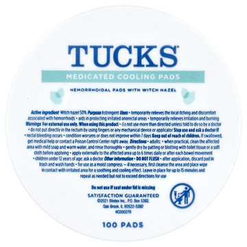 Tucks, 醫級退燒貼，100 貼