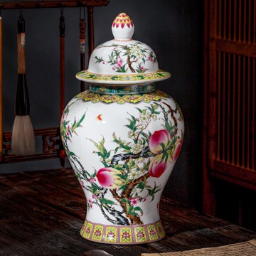 景德鎮陶瓷花瓶擺件仿古中式小號將軍罐家居客廳博古架玄關裝飾品