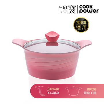 鍋寶 薔薇雙耳漸層不沾鍋雙耳湯鍋 20CM/24CM (IH/電磁爐/瓦斯爐適用)