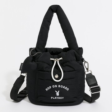 官網獨家 - PLAYBOY - 水桶包附長背帶 Joie系列 - 黑色/542-6401-09-6