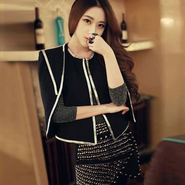 斗篷披肩外套女假兩件播音藝考主持人高端職業新聞主播羊毛呢上衣