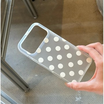 簡約高級純色透白波點磨砂膚感 適用iPhone 17 16 15 Pro Max 16pro 17Pro 手機殼