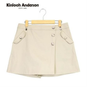Kinloch Anderson 氣質三格紐配飾褲裙 金安德森女裝(KA0864001 卡其/軍綠)