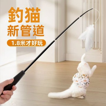 釣魚逗貓棒 逗貓棒 不倒翁逗貓棒 貓咪鈴鐺羽毛 逗貓棒用品寵物玩具 AR1