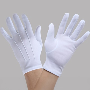 洛陽牡丹 （東南亞）三筋禮儀黑白手套男女短薄款透氣春夏季學生演出保安勞保開車禮賓