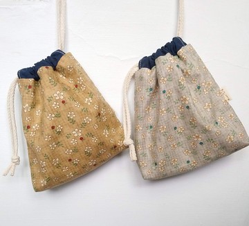 立體雙面束口袋